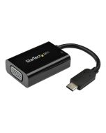 StarTech.com USB-C auf VGA Adapter mit Power Delivery - 1080p USB Typ-C auf VGA Monitor Video Konverter mit Ladefunktion - 60W PD Pass-Through - Thunderbolt 3 Kompatibel - Schwarz (CDP2VGAUCP)