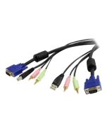 StarTech.com 1,8m 4-in-1 USB VGA KVM Kabel mit Audio - USB VGA KVM Switch Kabel mit Audio - Tastatur- / Video- / Maus- / Audio-Kabel - USB, HD-15 (VGA)