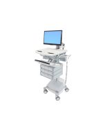 Ergotron Wagen - offene Architektur - für LCD-Display / PC-Ausrüstung - medizinisch - Aluminium, verzinker Stahl, hochwertiger Kunststoff - Grau, weiß, Polished Aluminum - Bildschirmgröße: bis zu 61 cm (bis zu 24 Zoll)