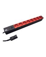 Bachmann Steckdosenleiste (Rack - einbaufähig) - Wechselstrom 250 V - 3.6 kW - Eingabe, Eingang IEC 60320 C14 - Ausgangsanschlüsse: 8 (power CEE 7/7)