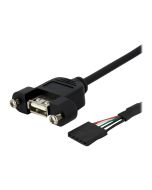 StarTech.com 30cm USB 2.0 Blendenmontage Kabel - USA A auf 5 pin Mainboard Pfostenstecker Buchse - Bu/Bu - USB-Kabel intern auf extern - USB (W)
