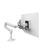 Ergotron LX - Befestigungskit (Gelenkarm, Verlängerung, Basis, 2-teilige Tischklemme, Arm für zwei Bildschirme, 2 Drehgelenke, 8" Stange) - für 2 LCD-Displays - Dual Direct - weiß - Bildschirmgröße: bis zu 63,5 cm (bis zu 25 Zoll)