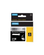 Dymo Polyester - permanenter Klebstoff - Schwarz auf Silber - Rolle (1,2 cm x 5,5 m)