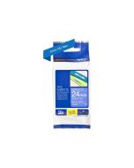 Brother TZe-555 - Weiß auf blau - Rolle (2,4 cm x 8 m)