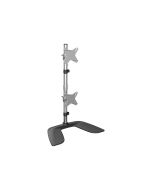 StarTech.com Monitorhalterung für zwei vertikal gestapelte Monitore - Ergonomischer Monitorarm für zwei VESA Monitore - bis zu 27"(je 8kg) Monitore - Freistehend, Höhenverstellbar - Silber (ARMDUOVS)