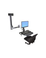 Ergotron Sit-Stand Combo Extender - Montagekomponente (Verlängerungsarm, Wandschienenhalterung, Armabdeckung, Befestigungsmaterialien)