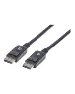 Manhattan DisplayPort 1.2 Cable, 4K@60hz, 3m, Male to Male, With Latches, Fully Shielded, Black, Lifetime Warranty, Polybag - DisplayPort-Kabel - DisplayPort (M)