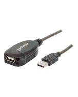 Manhattan USB-A to USB-A Extension Cable, 10m, Male to Female, Active, 480 Mbps (USB 2.0)