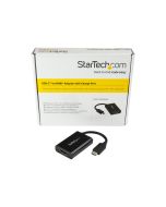 StarTech.com USB C to HDMI 2.0 Adapter with Power Delivery, 4K 60Hz USB Type-C to HDMI Display/Monitor Video Converter, 60W PD Pass-Through Charging Port, Thunderbolt 3 Compatible, Black - USB-C Display Adapter (CDP2HDUCP)