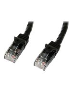StarTech.com 5m CAT6 Ethernet Cable, 10 Gigabit Snagless RJ45 650MHz 100W PoE Patch Cord, CAT 6 10GbE UTP Network Cable w/Strain Relief, Black, Wiring is UL Certified/TIA - Category 6 - 24AWG (N6PATC5MBK)