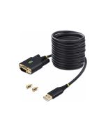 StarTech.com 10ft (3m) USB to Serial Adapter Cable, Interchangeable DB9 Screws/Nuts, COM Retention, USB-A to DB9 RS232, FTDI IC, Level-4 ESD Protection, Windows/macOS/ChromeOS/Linux - Rugged TPE Construction (1P10FFC-USB-SERIAL)