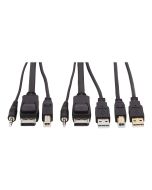 Eaton Tripp Lite Series DisplayPort KVM Cable Kit 4K USB 3.5mm Audio 3xM/3xM USB M/M 6ft - Video- / USB- / Audio-Kabel - Mini-Stecker, USB, DisplayPort (M)
