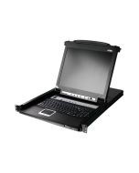ATEN Slideaway CL5708M - KVM-Konsole mit KVM-Switch - 8 Anschlüsse - PS/2, USB - German QWERTZ - 43.2 cm (17")