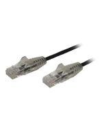StarTech.com 2.5m Slim LSZH CAT6 Ethernet Cable, 10 Gigabit Snagless RJ45 100W PoE Patch Cord, CAT 6 10GbE UTP Network Cable w/Strain Relief, Black, ETL/Low Smoke Zero Halogen - Category 6 - 28AWG (N6PAT250CMBKS)