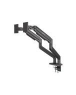 Manhattan Befestigungskit (Doppelschwenkarm Monitorhalterung, Tisch-Klemme, Tischplattenbohrung) - verstellbare doppelte Arme mit mechanischer Feder - für Curved Panel/Flat Panel - Aluminium - Schwarz - Bildschirmgröße: 43.18-114.3 cm (17"-45")