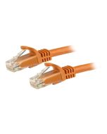 StarTech.com 15m CAT6 Ethernet Cable, 10 Gigabit Snagless RJ45 650MHz 100W PoE Patch Cord, CAT 6 10GbE UTP Network Cable w/Strain Relief, Orange, Wiring is UL Certified/TIA - Category 6 - 24AWG (N6PATC15MOR)