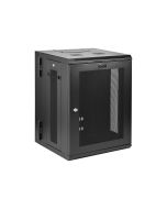 StarTech.com 15HE Wandmontage Server Rack - bis zu 51cm tief - Gehäuse mit Scharnier - Netzwerkschrank - Server Schrank - Schrank Netzwerkschrank - 4 Pfosten - geeignet für Wandmontage - Schwarz - 15U (16")