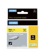 Dymo Rhino Industrie Schrumpfschlauch-Kabeletiketten | 6 mm1,5 m | Schwarz auf gelb | für Rhino Beschriftungsgerät, D1, Belgien, 1,5 m, 1 Stück(e), 34 mm, 87 mm