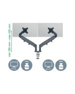 Esselte Leitz Ergo - Befestigungskit (spring-assisted dual arm) - für 2 LCD-Displays - space saving - Metall - Dunkelgrau - Bildschirmgröße: 43.2-81.3 cm (17"-32")
