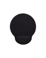 IC Intracom Manhattan Wrist Gel Support Pad and Mouse Mat, Black, 241 Ã— 203 Ã— 40 mm, non slip base, Lifetime Warranty, Card Retail Packaging