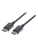 Manhattan DisplayPort 1.2 Cable, 4K@60hz, 2m, Male to Male, With Latches, Fully Shielded, Black, Lifetime Warranty, Polybag - DisplayPort-Kabel - DisplayPort (M)