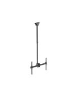 Techly Befestigungskit (Deckenmontage, Montageklammer, Teleskopstange) - für Flachbildschirm - Stahl - Schwarz - Bildschirmgröße: 94-178 cm (37"-70")