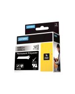 Dymo Polyester - permanenter Klebstoff - Schwarz auf Silber - Rolle (0,9 cm x 5,5 m)