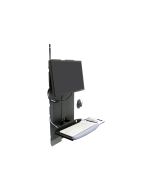 Ergotron Befestigungskit (Handgelenkkissen, Maushalterung, vertikale Verstellschiene, klappbare Tastaturablage, Mauspad) - schmal - für LCD-Display / PC-Ausrüstung - für stark frequentierte Bereiche - Stahl - Schwarz - Bildschirmgröße: bis zu 61 cm (bis z
