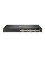HPE Aruba Networking CX 6300F 24-port 1GbE Class 4 PoE and 4-port SFP56 Switch, Managed, L3, Gigabit Ethernet (10/100/1000), Power over Ethernet (PoE), Rack-Einbau, 1U