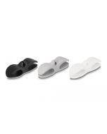 Delock Kabelhalter - mit Durchführungen, selbstklebend - Tisch montierbar, Oberfläche montierbar, geeignet für Wandmontage - Grau, Schwarz, weiß (Packung mit 3)