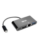 Tripp Eaton Tripp Lite Series USB C to HDMI Multiport Video Adapter Converter w/ USB-A Hub, USB-C PD Charging Port & Gigabit Ethernet Port, Thunderbolt 3 Compatible USB Type C to HDMI, USB Type-C