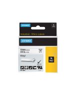 Dymo IND - Vinyl - Schwarz auf Weiß - Roll (1.9 cm x 5.5 m)