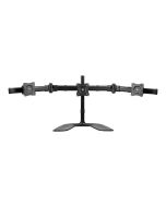 StarTech.com Dreifach Monitorhalterung - Schwenkbar - Stahl und Aluminium - für VESA Monitore bis zu 27 Zoll - 3fach Monitorarm - Aufstellung (Abschlusskappen, Stange, Bodenplatte, Querstange, Unterlegscheiben, Schrauben, Manschette, 2 Monitorarme, VESA-H
