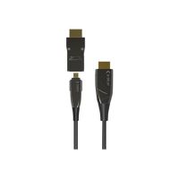 Techly Highspeed - HDMI-Kabel mit Ethernet - HDMI männlich zu mikro HDMI männlich - 20 m - Glasfaser - Schwarz - Active Optical Cable (AOC)
