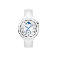 Huawei Watch GT 3 Pro - 43 mm - weiß Keramik - intelligente Uhr mit Riemen - Leder - weiß - Handgelenkgröße: 130-190 mm - Anzeige 3.4 cm (1.32")