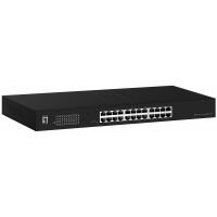 LevelOne Switch 24x GE GEU-2431 19\" Rack Mount Kit - Unmanaged - Gigabit Ethernet (10/100/1000) - Vollduplex - Rack-Einbau - 1U