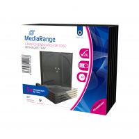 MEDIARANGE Retail-Pack CD-Jewelcases single - Behälter CD-Aufbewahrung - Kapazität: 1 CD/DVD - Schwarz, durchsichtig (Packung mit 5)
