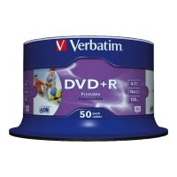 Verbatim 50 x DVD+R - 4.7 GB 16x - Bedruckbarer Innenring, in Fotoqualität bedruckbare Oberfläche