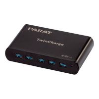 PARAT PARAPROJECT TC5 - Netzteil - GaN-Technologie - 2.8 A - PD, QC - 10 Ausgabeanschlussstellen (5 x USB-C, 5 x 9-poliger USB Typ A)