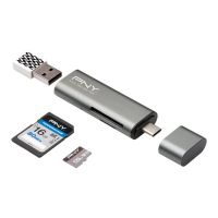 PNY Kartenleser - 3 in 1 (SD, microSD, SDHC, microSDHC, SDXC, microSDXC)