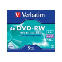 Verbatim DataLifePlus - 5 x DVD-RW - 4.7 GB 4x - Jewel Case (Schachtel)