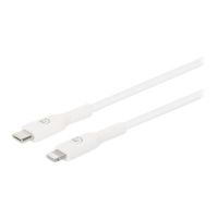 Manhattan Lightning-Kabel - 24 pin USB-C männlich zu Lightning männlich - 1 m - Doppelisolierung - weiß - geschirmt, geformt, USB-Stromversorgung (18 W)