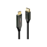 Lindy Adapterkabel - DisplayPort männlich zu HDMI männlich - 1 m - abgeschirmt - Schwarz - rund, unterstützt 8K 60 Hz (7680 x 4320)
