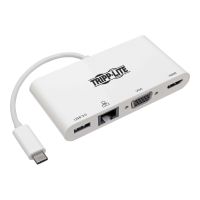 Tripp USB C Docking Station Adapter Converter Thunderbolt 3 Compatible 4K HDMI VGA Gbe USB-A Hub White