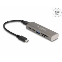 Delock 3 Port USB 10 Gbps Hub inklusive SD und Micro Card Reader mit Type-C