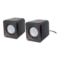 IC Intracom Manhattan 2600 Series Speaker System, Small Size, Big Sound, Two Speakers, Stereo, USB power, Output: 2x 3W, 3.5mm plug for sound, In-Line volume control, Cable 0.9m, Black, Three Year Warranty, Box