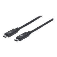 Manhattan USB-C to USB-C Cable, 1m, Male to Male, Black, 10 Gbps (USB 3.2 Gen2 aka USB 3.1)