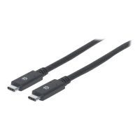 Manhattan USB-C to USB-C Cable, 2m, Male to Male, Black, 5 Gbps (USB 3.2 Gen1 aka USB 3.0)