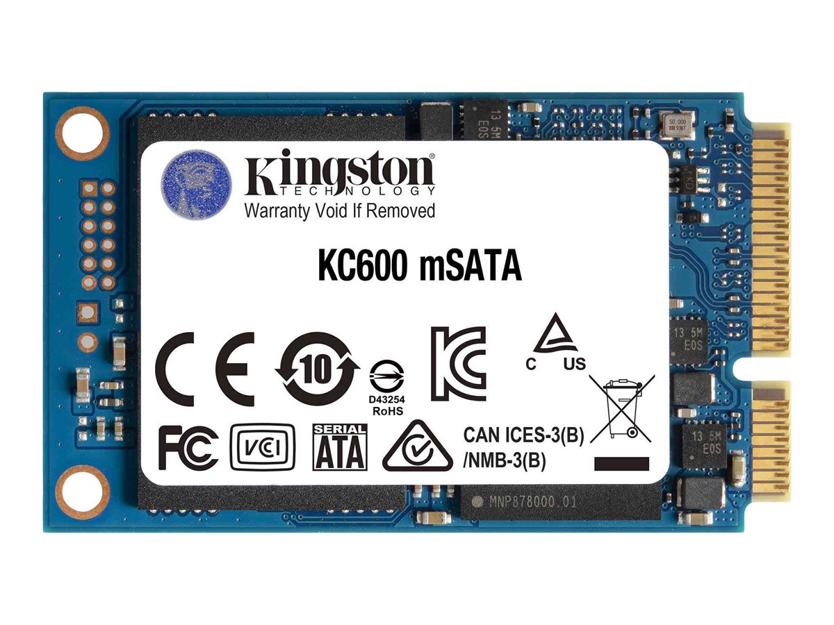 Kingston KC600 - SSD - verschlüsselt - 1024 GB - intern - mSATA - SATA 6Gb/s - 256-Bit-AES - TCG Opal Encryption, Self-Encrypting Drive (SED) Image